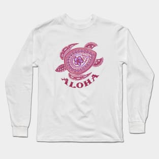 Aloha Pink Tribal Honu -4486 Long Sleeve T-Shirt